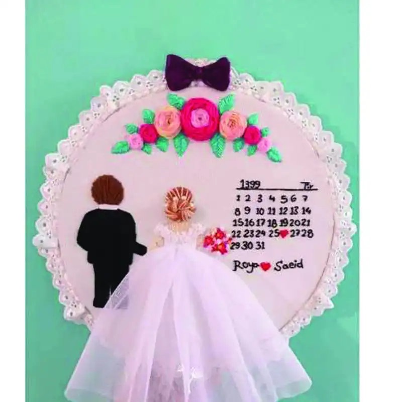 شابلون گلدوزی طرح عروس داماد