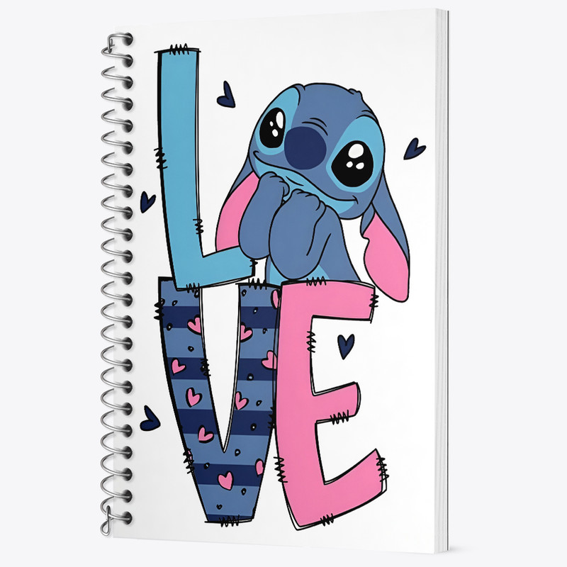 دفتر زبان 50 برگ خندالو مدل دو خط طرح استیچ (Stitch) کد N3189