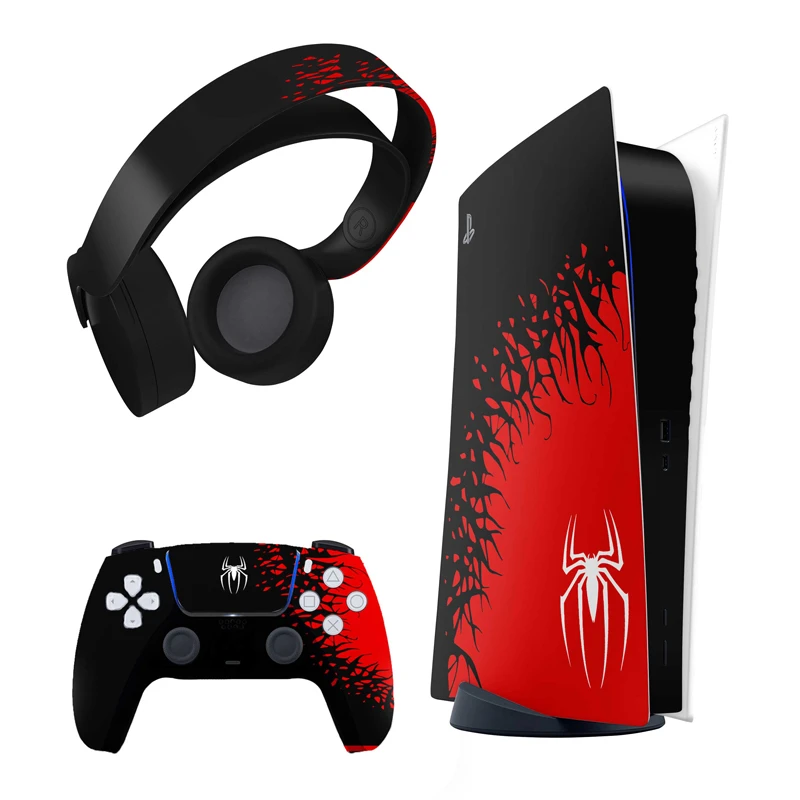برچسب کنسول بازی پلی استیشن 5 طرح باندل اسپایدرمن مدل spider man مناسب دستگاه دیجیتال