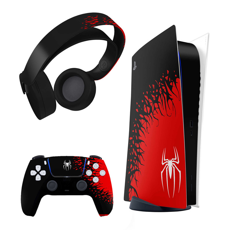 برچسب کنسول بازی پلی استیشن 5 طرح باندل اسپایدرمن مدل spider man مناسب دستگاه دیجیتال