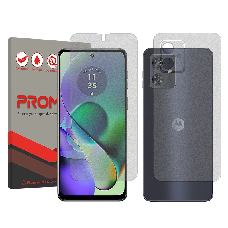 محافظ صفحه نمایش مات پرومیت مدل Resistant مناسب برای گوشی موبایل موتورولا Moto G54 به همراه محافظ پشت گوشی