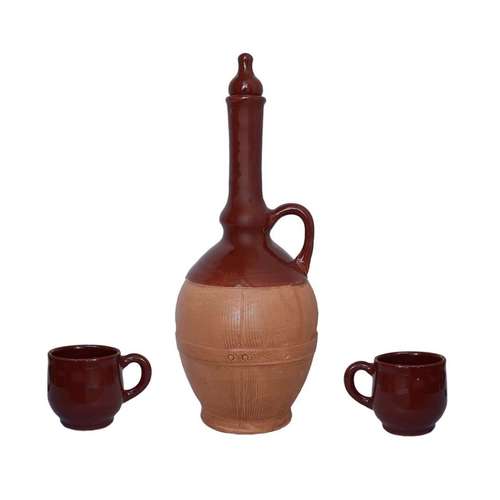 ست 3 تکه کوزه و لیوان سفالی مدل G D