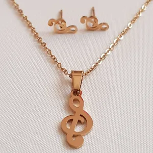 نیم ست زنانه استینلس استیل مدل نت موسیقی 3295