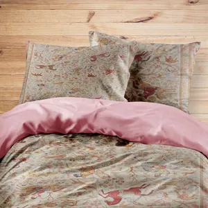 سرویس روتختی مدوپد طرح فرش قم شکارگاه مدل C-Ghom025 یک نفره 4 تکه