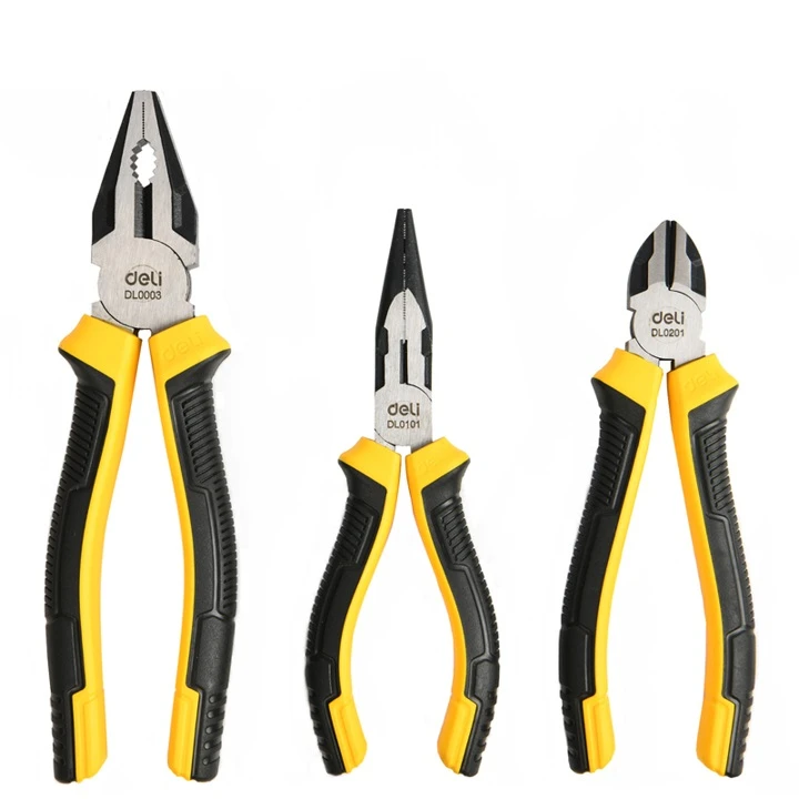 انبردست و انبر سیم چین و انبر دم باریک دلی مدل DL0003-3 مجموعه 3 عددی