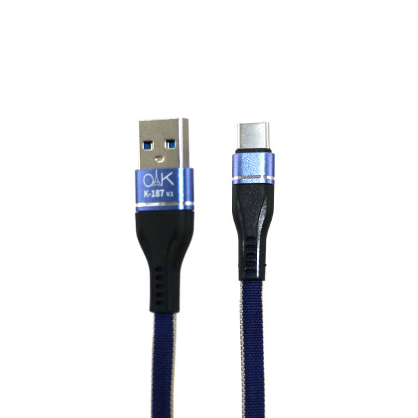 کابل تبدیل usb به usb-c اوآک مدل K-187 طول 1 متر