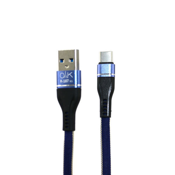 کابل تبدیل usb به usb-c اوآک مدل K-187 طول 1 متر