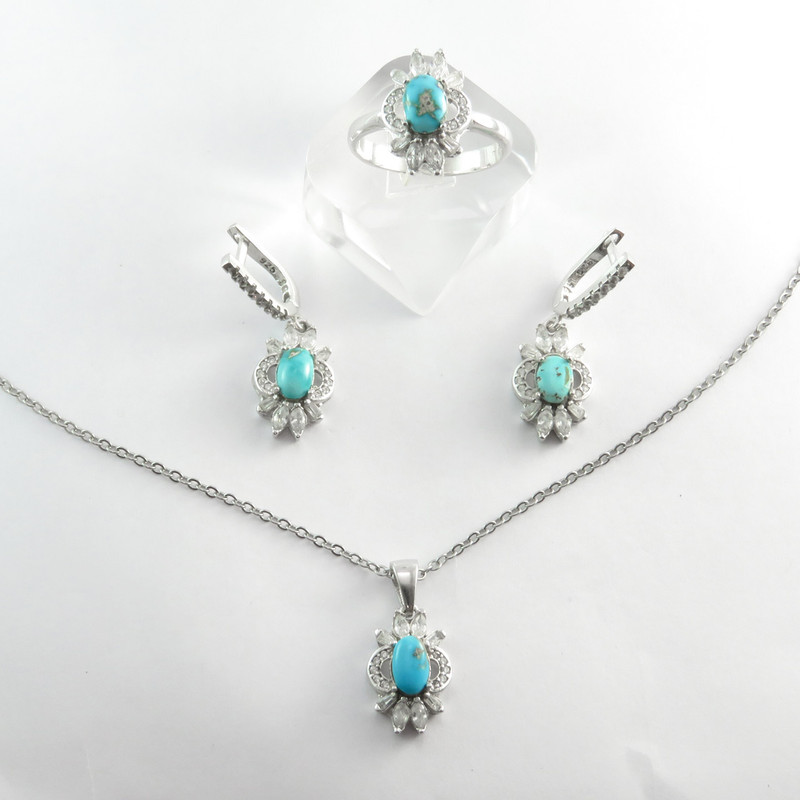 نیم ست نقره زنانه کد AV003