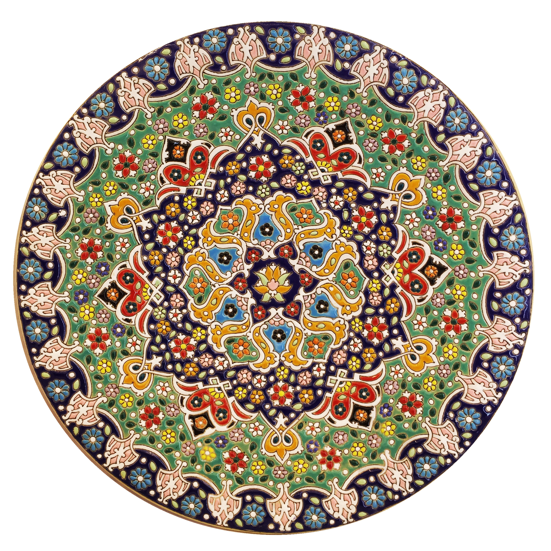 بشقاب میناکاری سفالی زمانیان کد ZMN30044