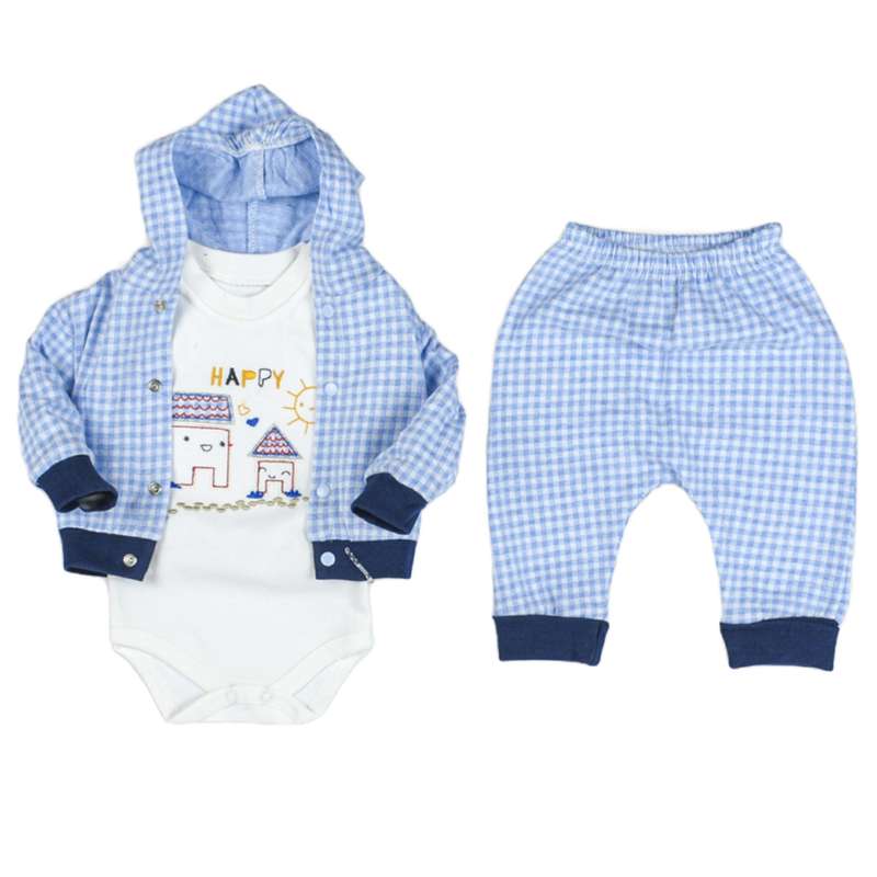 ست 3 تکه لباس نوزادی پسرانه مدل 1226