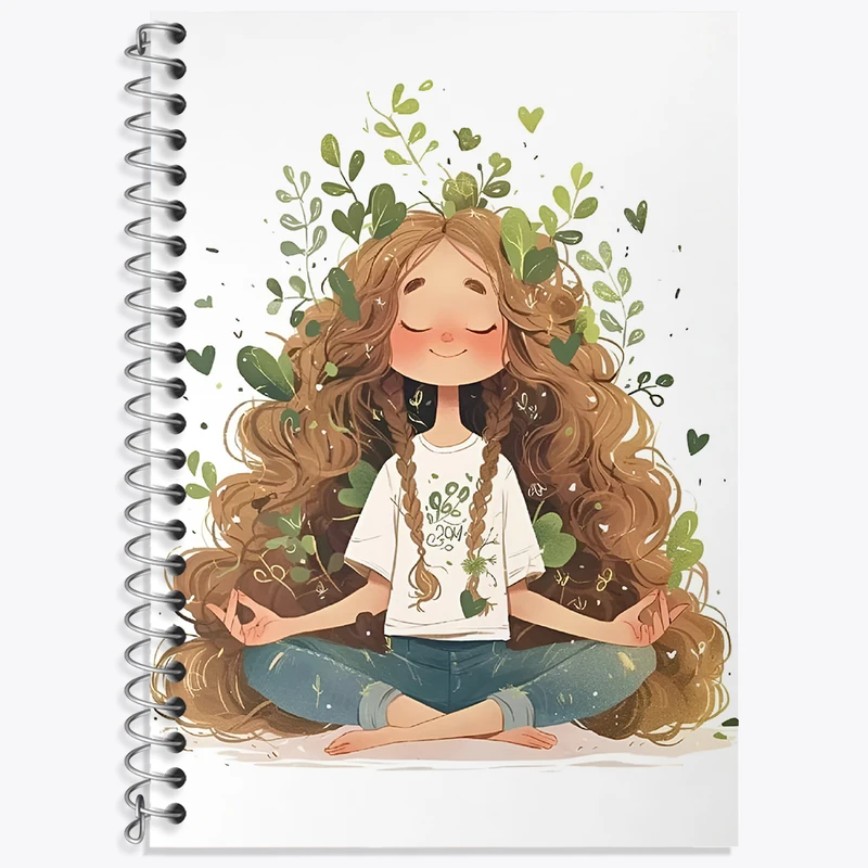 دفتر زبان 50 برگ خندالو مدل سه خط طرح مدیتیشن (Meditation) کد N2994