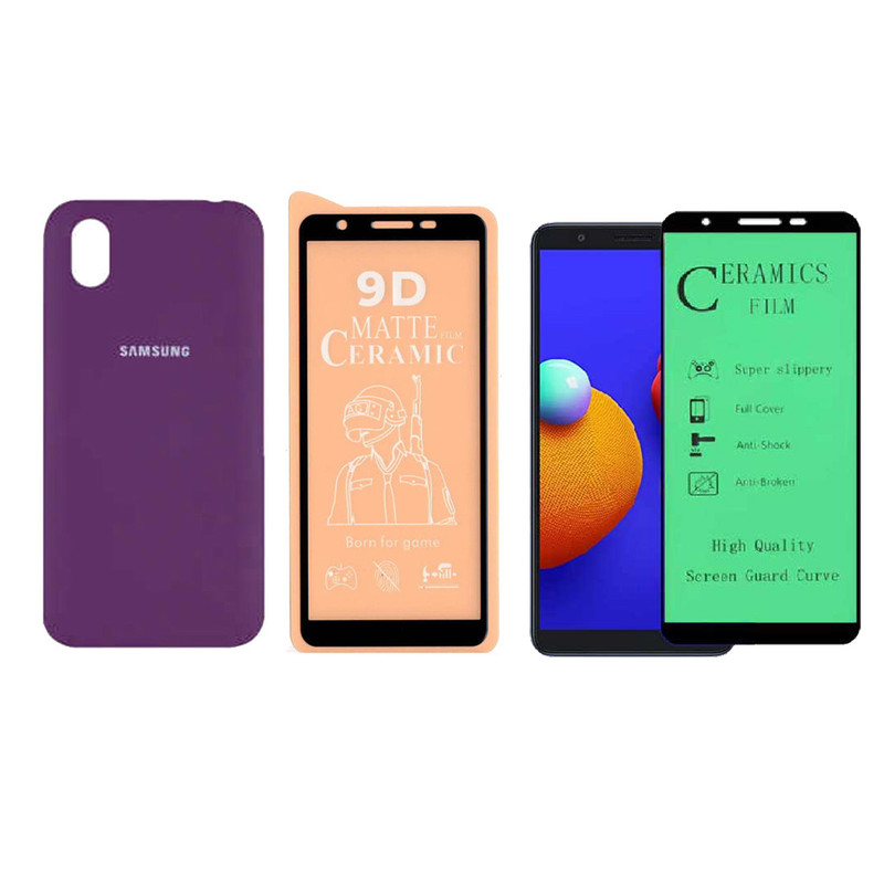 کاور مدل 055 مناسب برای گوشی موبایل سامسونگ Galaxy A01 Core به همراه محافظ صفحه نمایش مجموعه 2 عددی