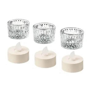 جاشمعی ایکیا مدل SMÄLLSPIREA به همراه شمع LED مجموعه 6 عددی