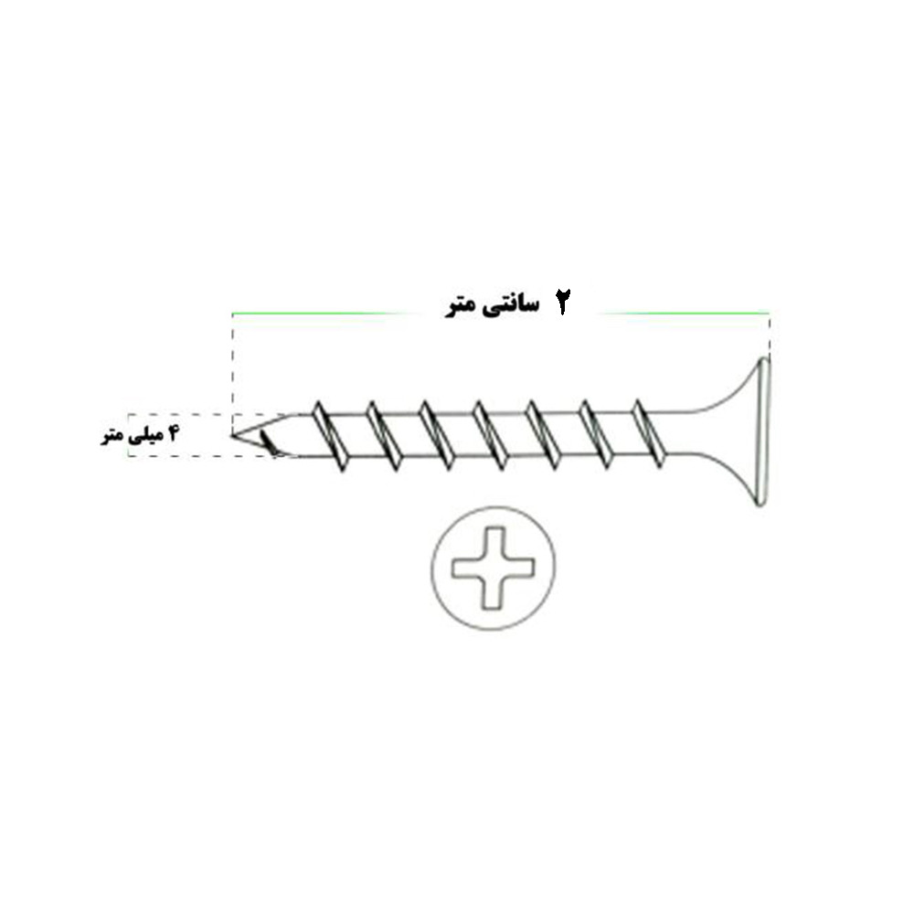 پیچ ام دی اف فلکس مدل MDF4-20 بسته 1000 عددی