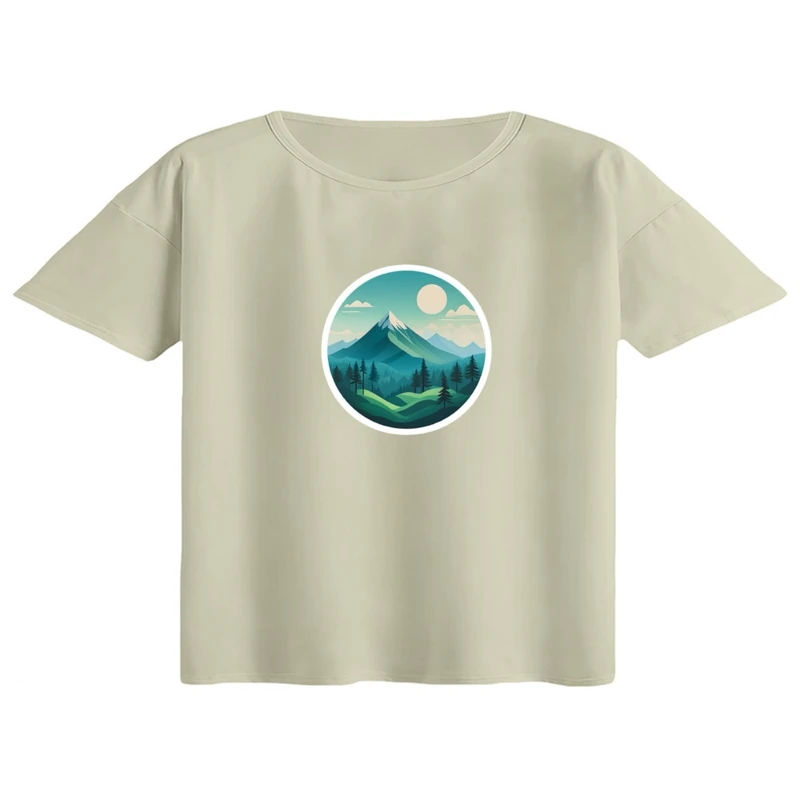 کراپ تی‌شرت آستین کوتاه زنانه مدل مینیمال کد 03