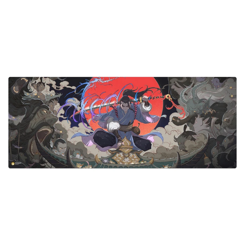 ماوس پد هومرو مدل HX136 طرح Samurai Warrior سایز 40x100 سانتی‌متر