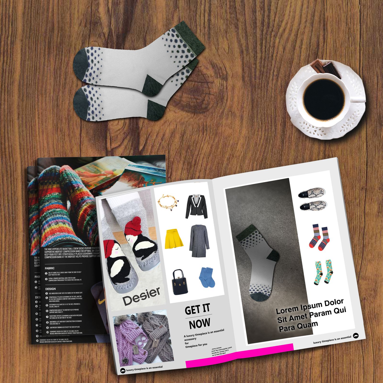  جوراب زنانه دیزر طرح توپ توپی کد fiory1371-W-Gy -  - 4