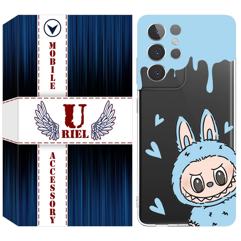 کاور یوریل مدل Clear کد 131 طرح لبوبو Labubu مناسب برای گوشی موبایل سامسونگ Galaxy S21 Ultra
