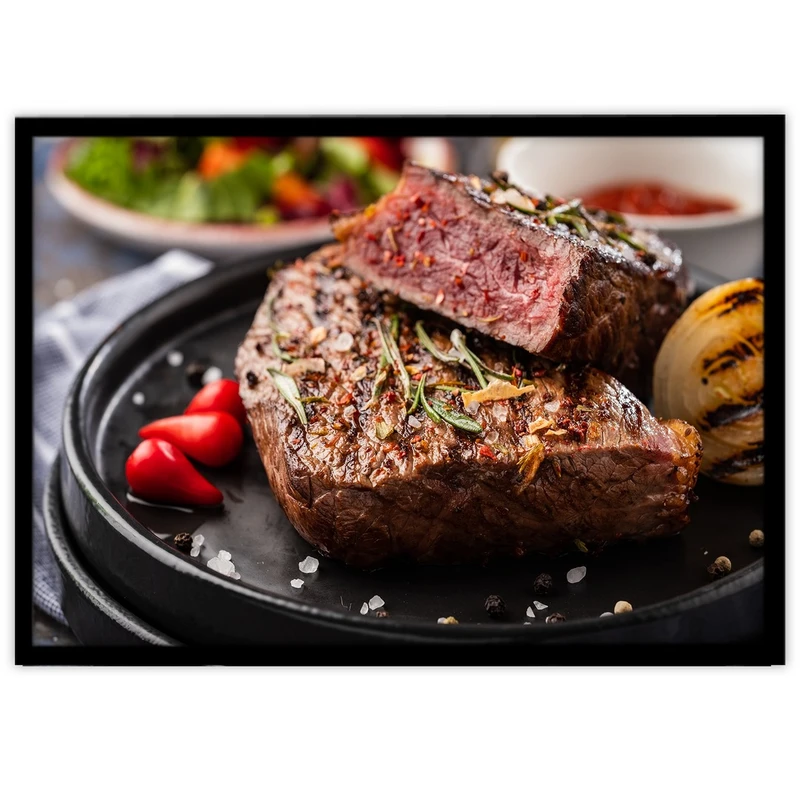 تابلو بکلیت طرح غذا رستوران استیک گوشت مدل B-14803