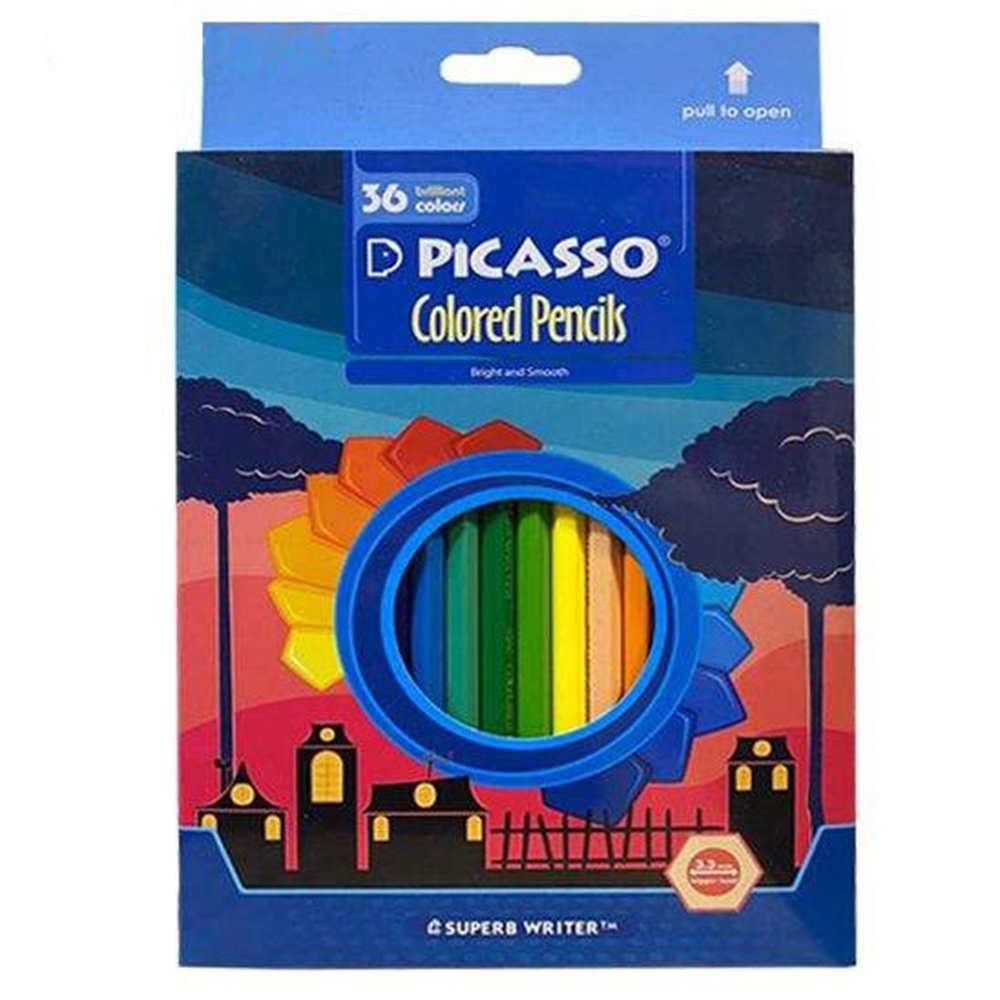 مداد رنگی 36 رنگ پیکاسو طرح شهر کد P.C.18E1091