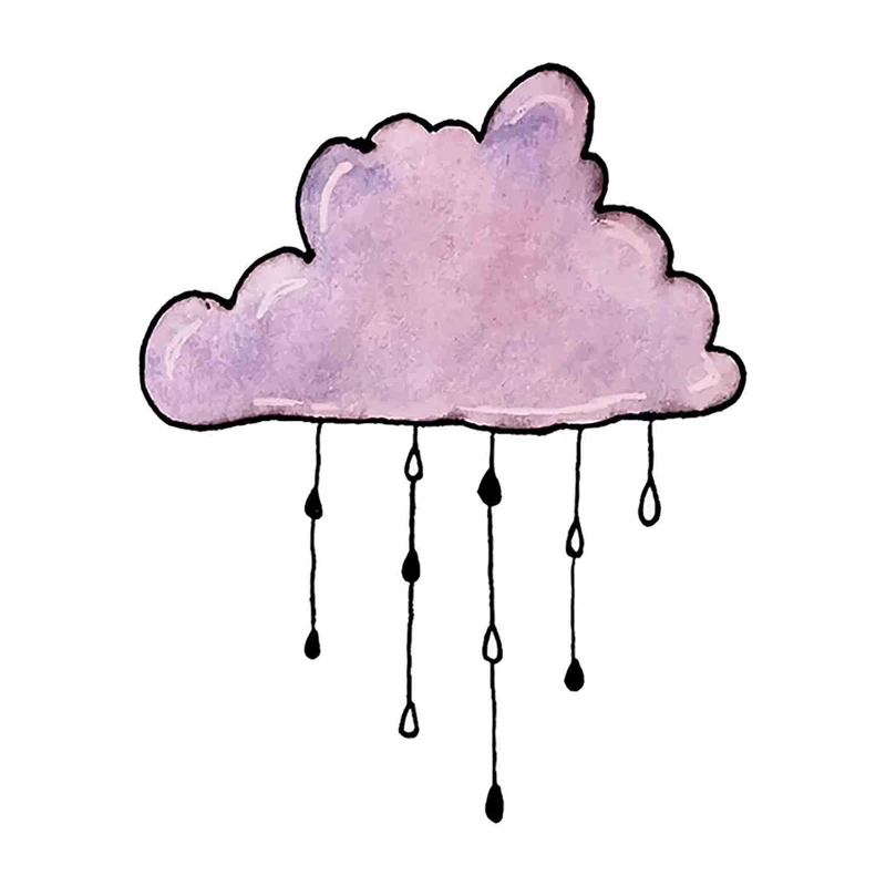 استیکر لپ تاپ طرح purple rain cloud watercolor  کد ST1500