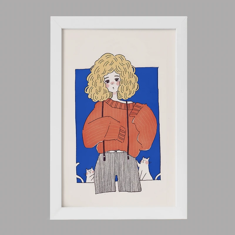 تابلو خندالو مدل دختر و گربه های بامزه کد F7380