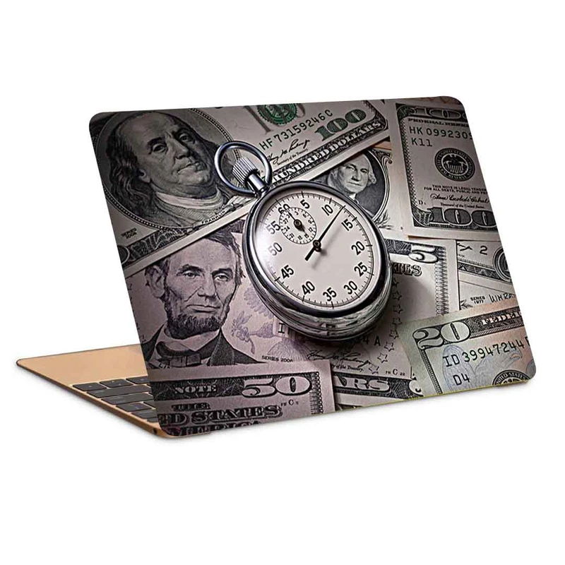 استیکر لپ تاپ طرح dollar vs mony  کد c-241مناسب برای لپ تاپ 15.6 اینچ