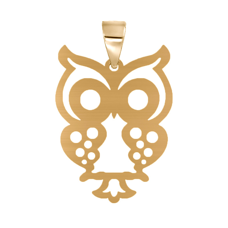 آویز گردنبند نقره مدل جغد آبکاری