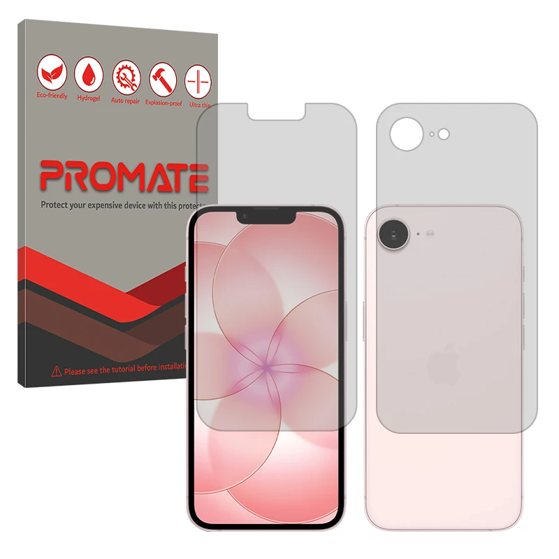 محافظ صفحه نمایش مات پرومیت مدل هیدروژلی مناسب برای گوشی موبایل اپل iPhone 17e به همراه محافظ پشت گوشی
