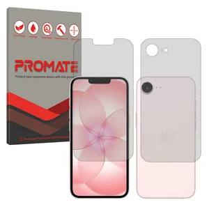 Promate Hydrogel model Matte Screen Protector for Apple iPhone 17e mobile phone along with the back protector