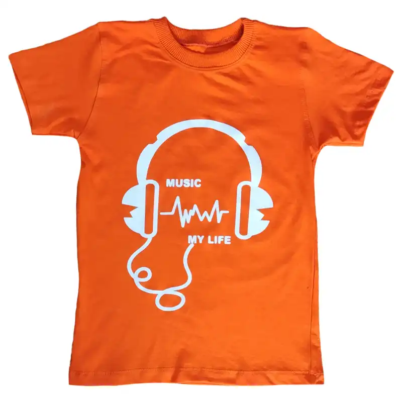 تی شرت آستین کوتاه پسرانه مدل هدفون کد M01