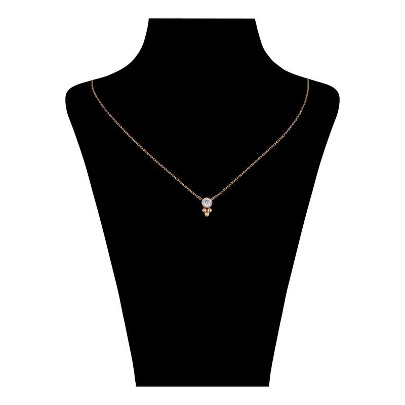 گردنبند طلا 18 عیار زنانه گالری شیدا مجد مدل گوارسه و نگین زیرکن