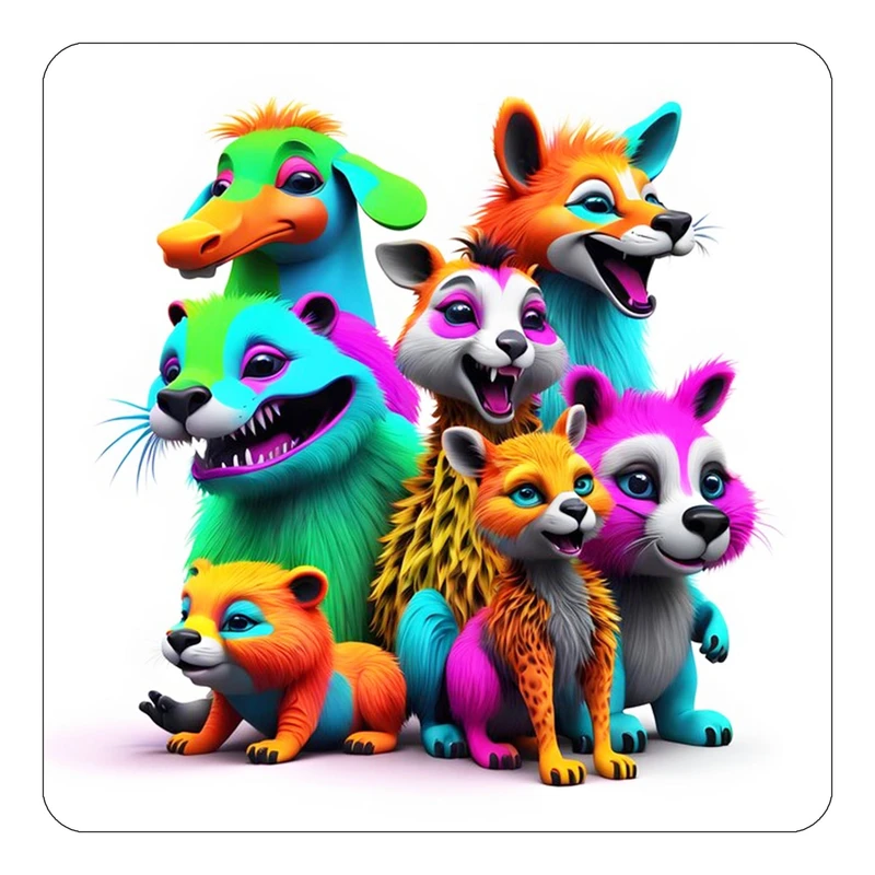 مگنت کاکتی طرح حیوانات رنگی مدل mp25214