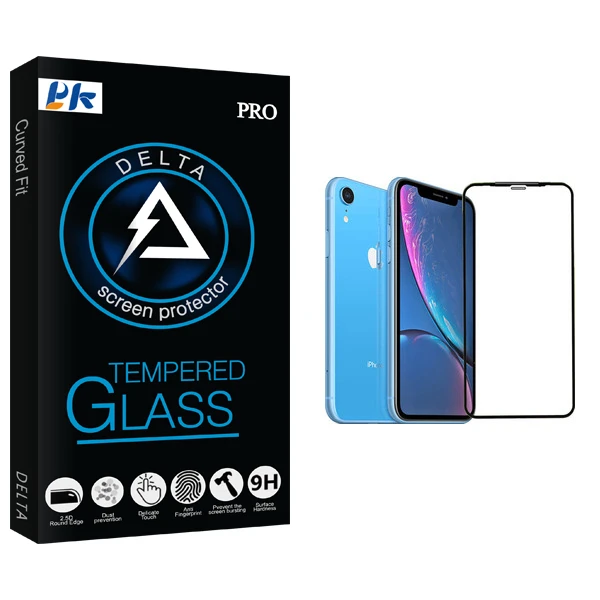 محافظ صفحه نمایش 5D پی کی مدل Delta Glass مناسب برای گوشی موبایل اپل iPhone XR