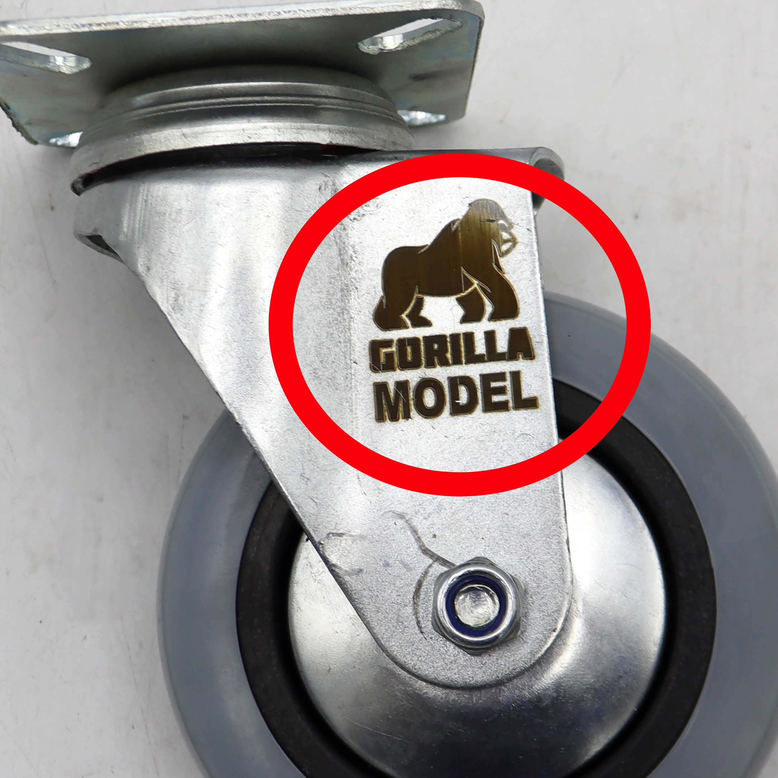 چرخ گردان کفی دار مدل گوریلا کد YP-LASTIC-KAFI-100MM