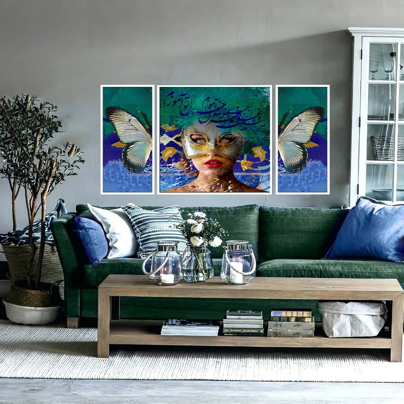 تابلو بکلیت طرح مدرن دیجیتال آرت مدل W-2868 مجموعه 3 عددی