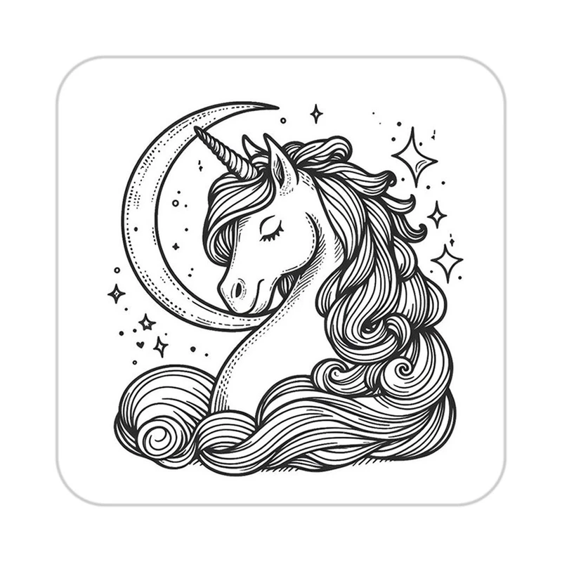 زیر لیوانی کاکتی طرح اسب تک شاخ و یونیکورن مدل mp31420