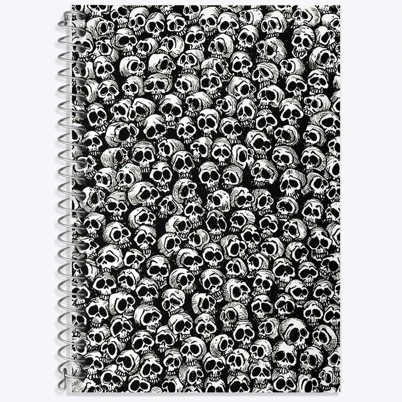 دفتر زبان 50 برگ خندالو مدل دو خط طرح اسکلت (Skeleton) کد F641