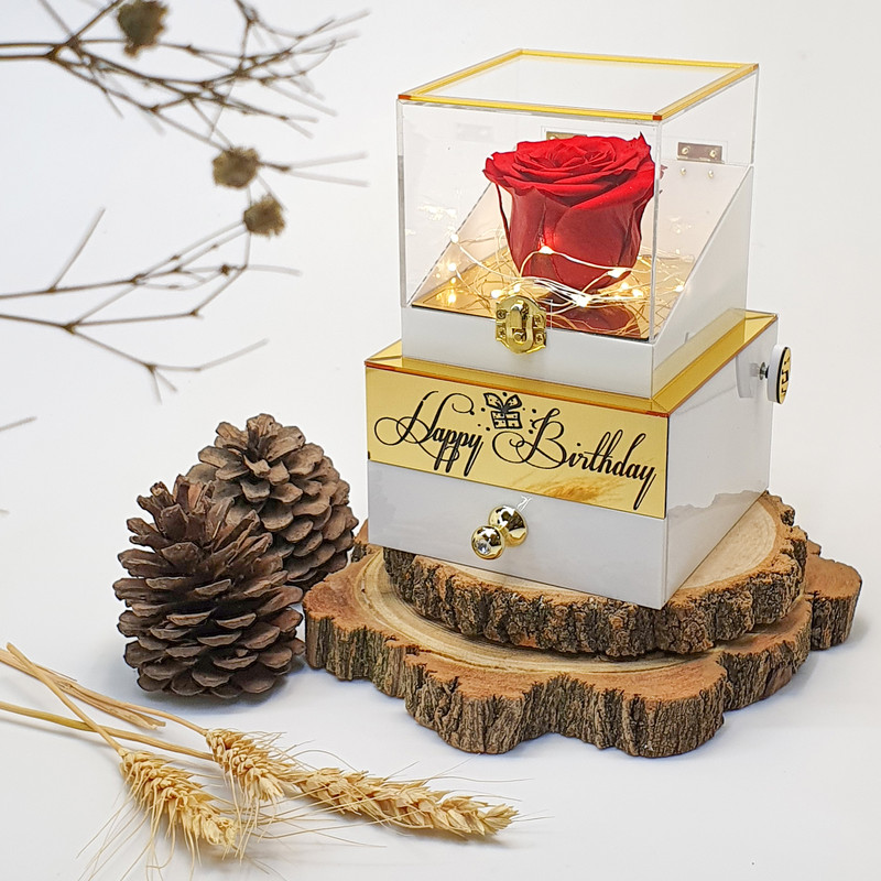 جعبه موزیکال مدل رزجاودان طرح Happy Birthday