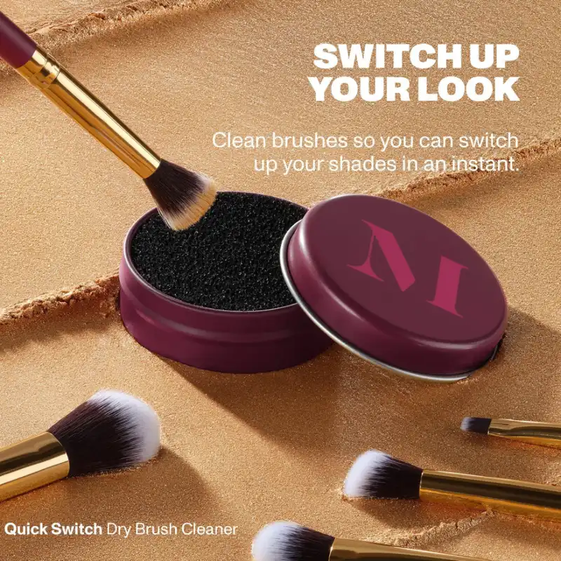 ست برس آرایشی مورفی مدل DECORATE LAVISHLY مجموعه 5 عددی به همراه محفظه تمیز کننده برس آرایشی