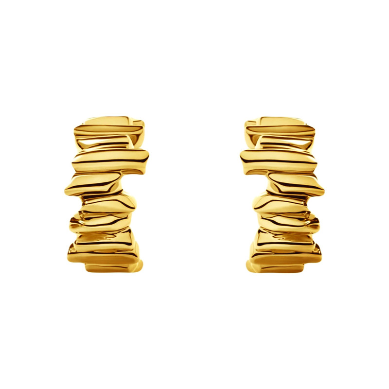 گوشواره میخی طلا 18 عیار زنانه تاج مدل صخره