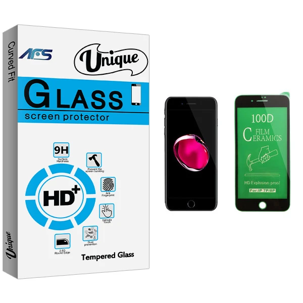 محافظ صفحه نمایش سرامیکی ای اف اس مدل Unique Glass مناسب برای گوشی موبایل اپل iPhone 8 Plus