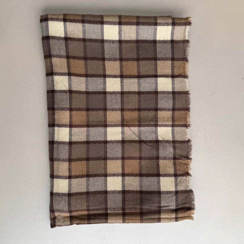 شال گردن زنانه مدل موهر چهارخانه مربعی ریز ریش ریشی کد 15