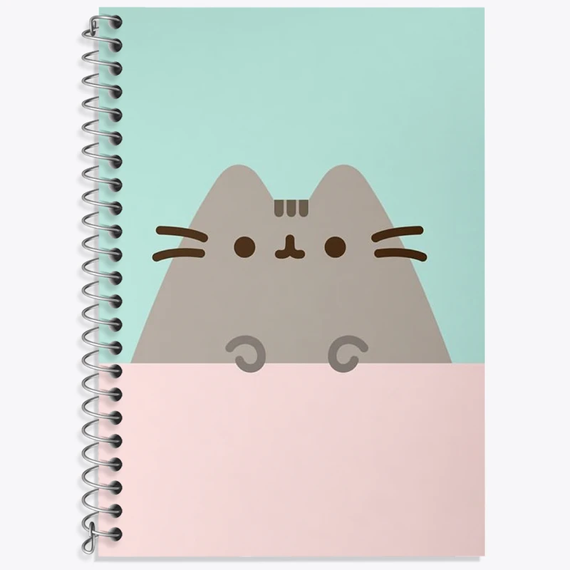 دفتر زبان 50 برگ خندالو مدل دو خط طرح پوشین گربه بامزه کد N2047