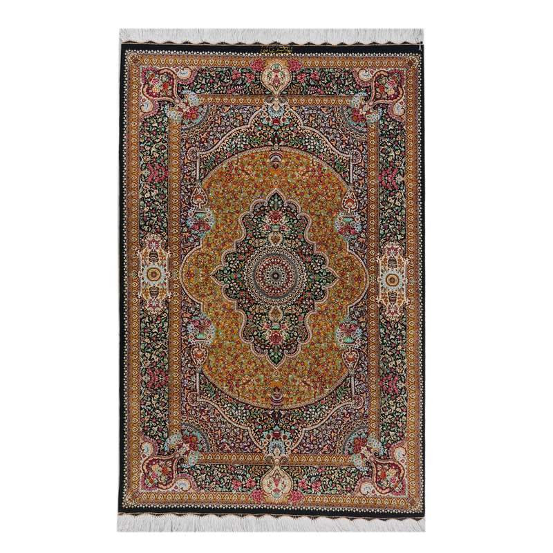 فرش دستبافت یک و نیم متری قم عباسی کد 1718