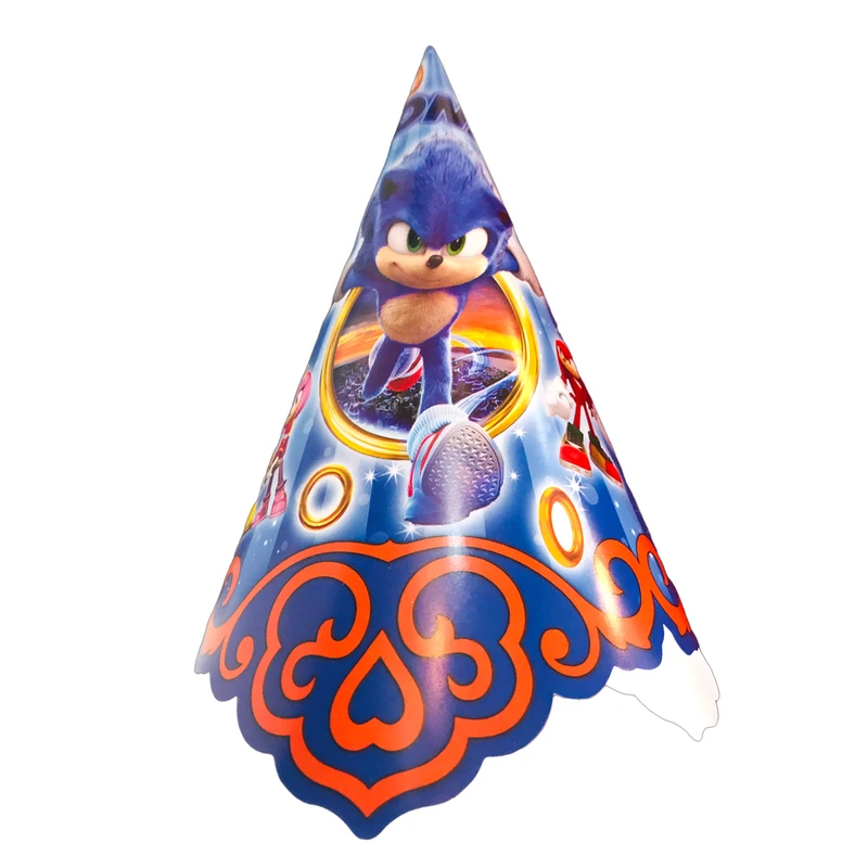 کلاه تولد مستر تم طرح سونیک پلاس بسته 10 عددی