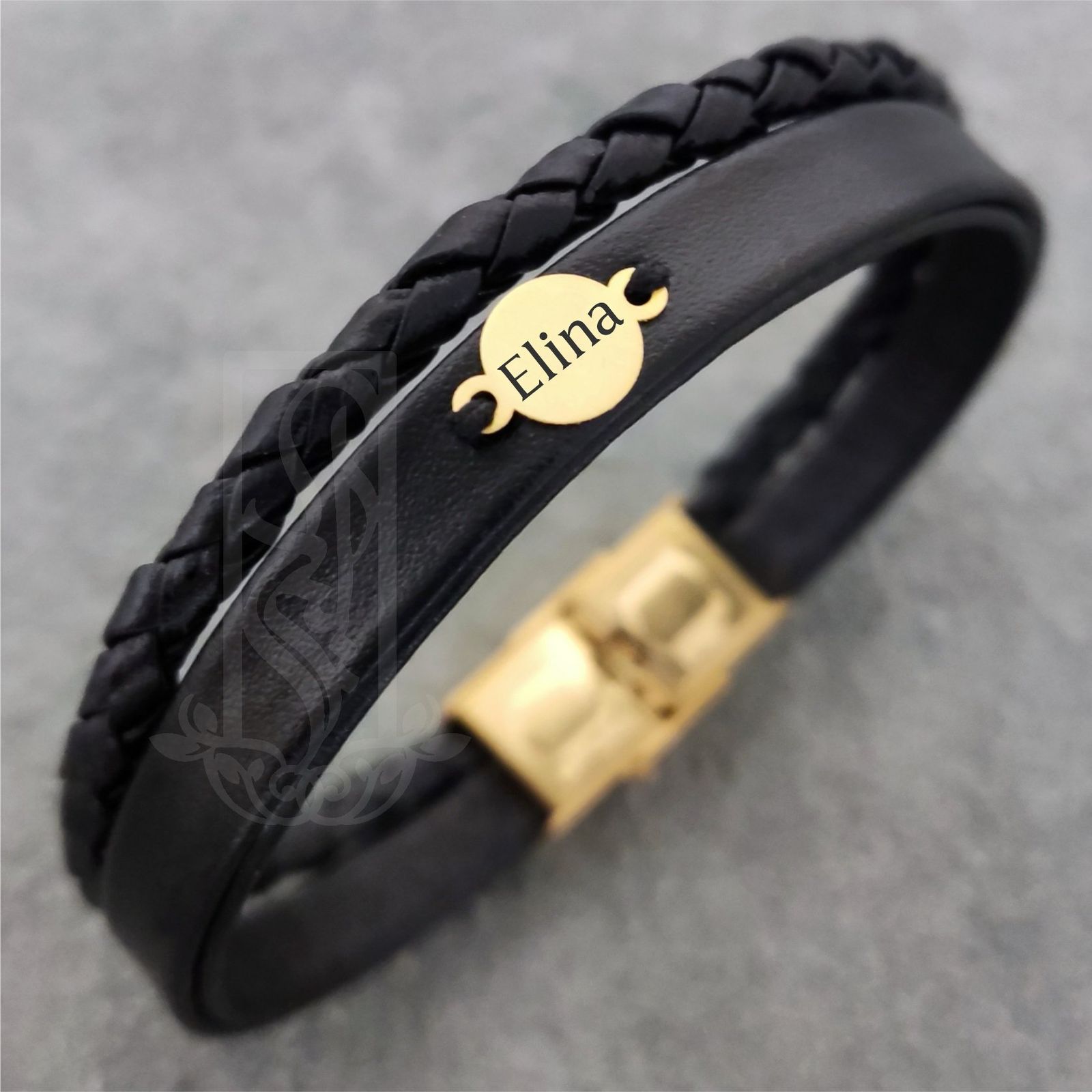 دستبند طلا 18 عیار زنانه لیردا مدل اسم الینا 827 - - 2