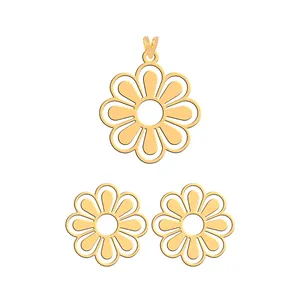 نیم ست طلا 18 عیار زنانه فرشته مدل گل WHSL-000210
