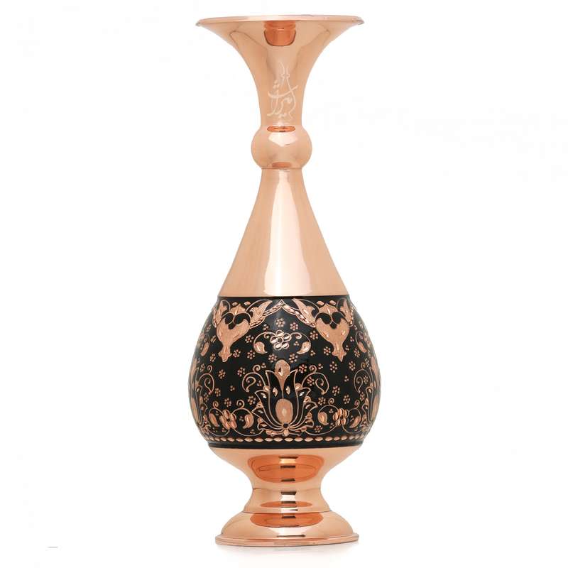 گلدان مسی میراث مدل الماس تراش کد mb203