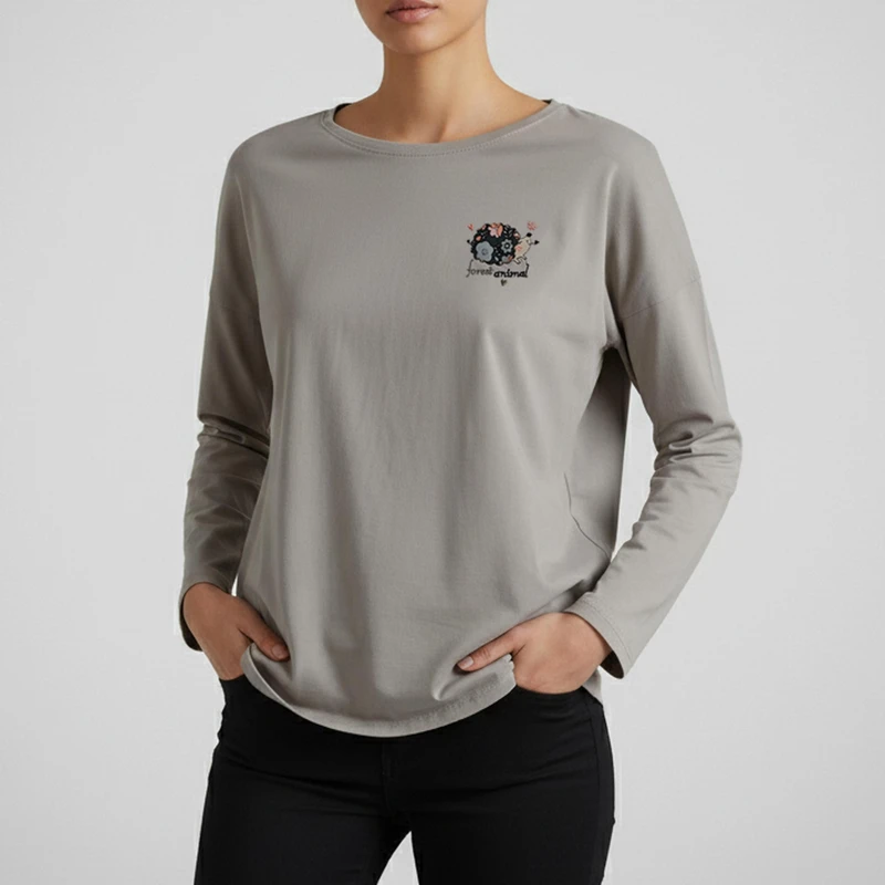 تی‌شرت راحتی آستین بلند زنانه ناربن مدل WT3953-1